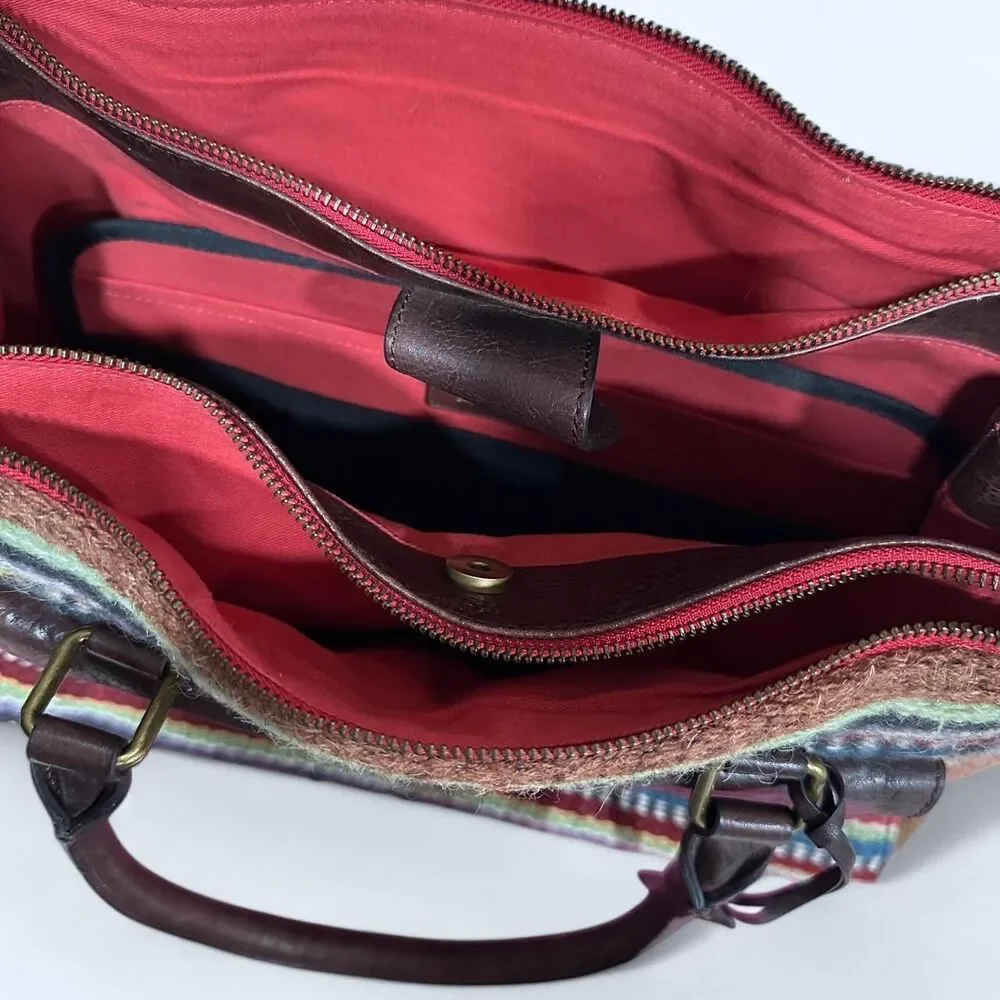 Ariat Southwestern Woven Tote Computer Bag with Leather Trim